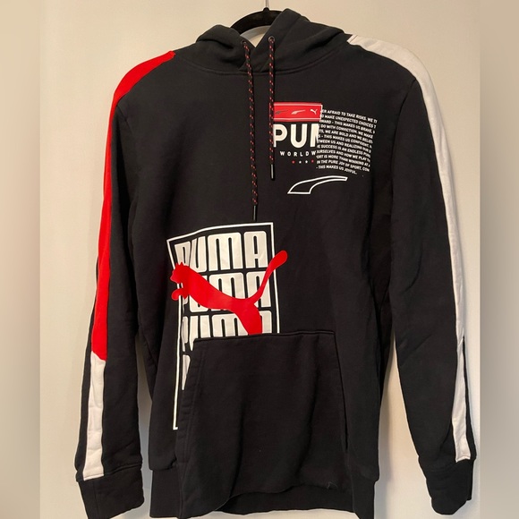 Long sleeve hoodie with white and red strap used - Picture 1 of 3